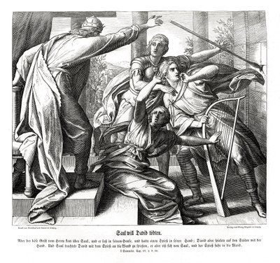 Saul Tries to Kill David by Julius Schnorr von Carolsfeld