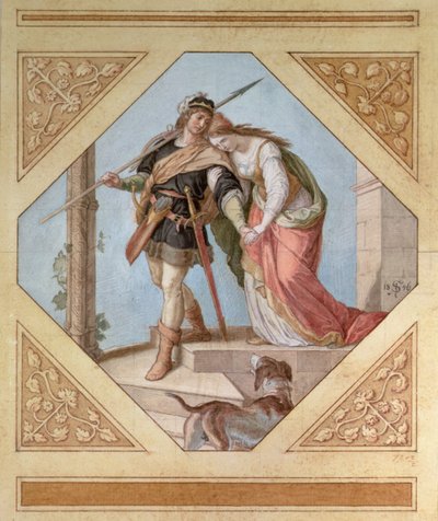 Siegfried and Brunhilde, illustration from The Niebelungen by Richard Wagner by Julius Schnorr von Carolsfeld