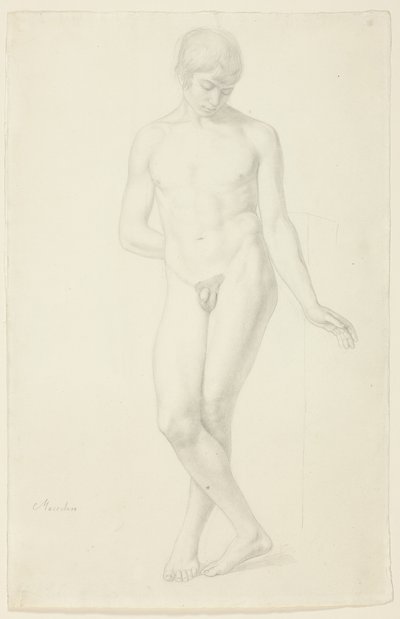 Study of a Standing Nude Youth by Julius Schnorr von Carolsfeld