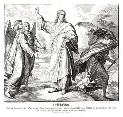 Temptation of Christ, Gospel of Matthew by Julius Schnorr von Carolsfeld