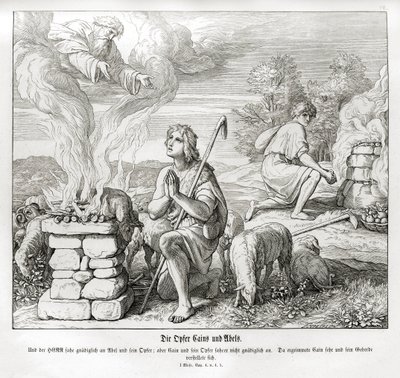 The Offerings of Cain and Abel, Genesis by Julius Schnorr von Carolsfeld