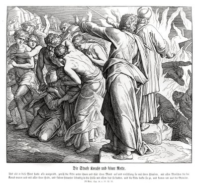 The punishment of Korah, Numbers by Julius Schnorr von Carolsfeld