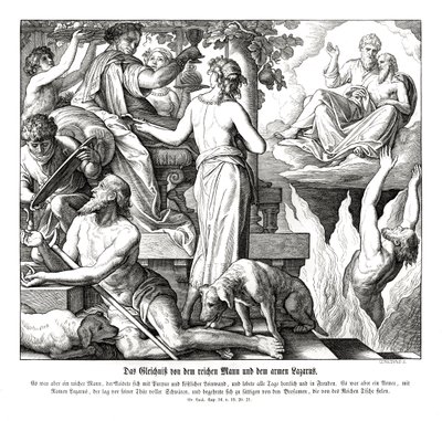 The rich man and the beggar Lazarus, Gospel of Luke by Julius Schnorr von Carolsfeld