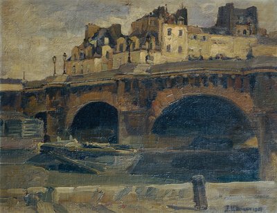 Parisian Landscape with Pont Neuf by Julius Ullmann
