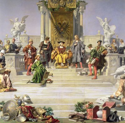 Patronage of the Arts by the House of Habsburg: central section of a ceiling painting, 1891 by Julius Victor Berger