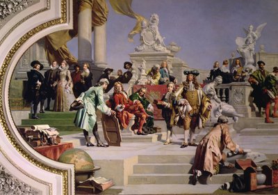 Patronage of the Arts by the House of Hapsburg: right hand section of a ceiling painting, 1891 by Julius Victor Berger