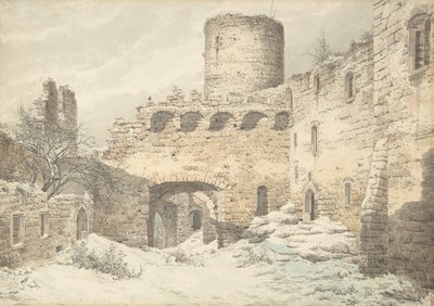 Winter View of the Courtyard of a Medieval Castle in Ruins, 1832 by Julius von Leypold