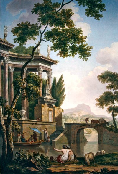 Arcadian Landscape with a Funerary Monument by Jurriaan Andriessen