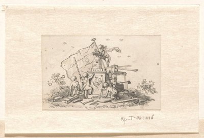 Putti with Symbols Related to the VOC, Chamber of Amsterdam and the French Rooster by Jurriaan Andriessen
