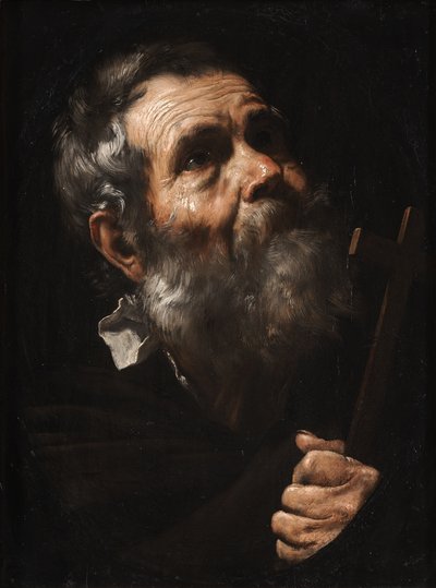 A Saint Holding a Cross by Jusepe de Ribera
