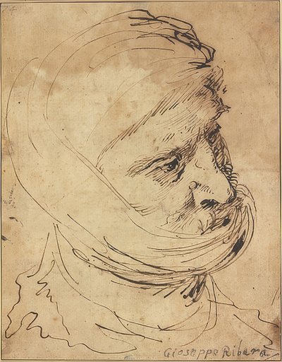 Bearded Head with Cloth Tied Around the Chin by Jusepe de Ribera
