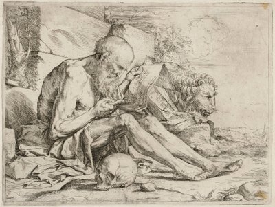 Saint Jerome Reading by Jusepe de Ribera