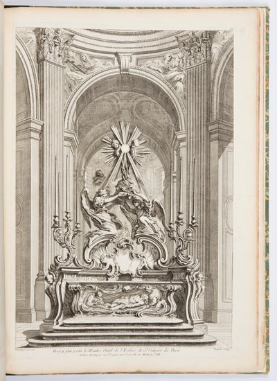 Design for the Master Altar of the Church of St. Sulpice of Paris, plate 109, in Works by Juste-Aurèle Meissonnier by Juste Aurèle Meissonnier