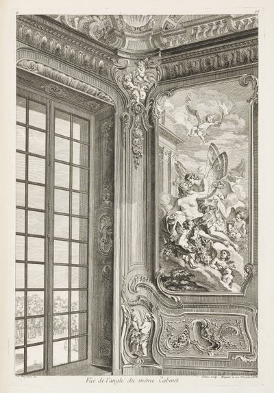 View of the Corner of the Same Cabinet, 2nd Plate by Juste Aurèle Meissonnier