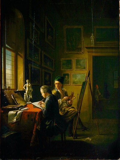 The Master at his Easel by Justus Juncker
