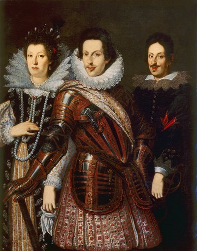 Portrait of Marie Madeleine of Austria, Cosimo II and Ferdinand II de Medici, c.1640 by Justus Sustermans