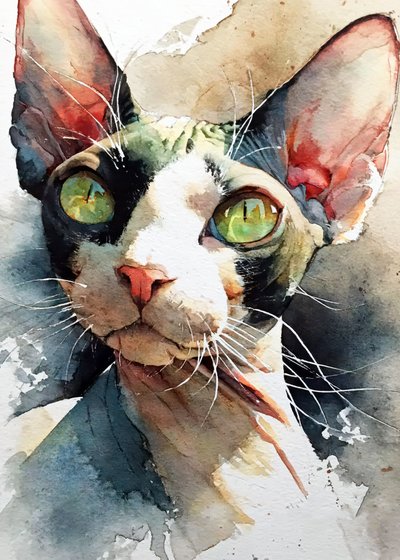 Captivating Green Eyed Sphynx by Justyna Jaszke