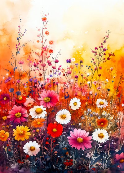 Colorful Wildflower Field by Justyna Jaszke