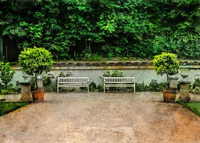 Serene Garden Benches by Justyna Jaszke