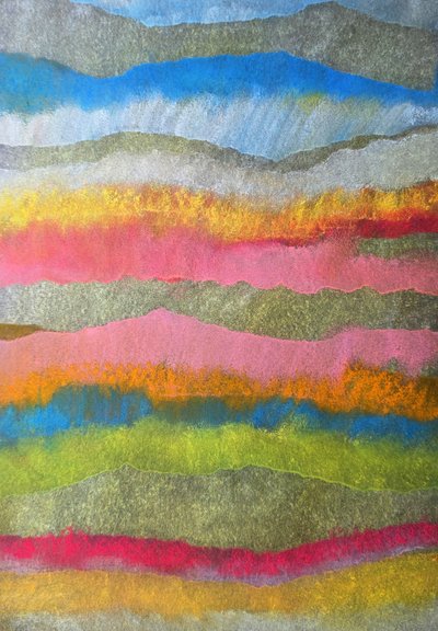 Vibrant Abstract Landscape by Justyna Jaszke