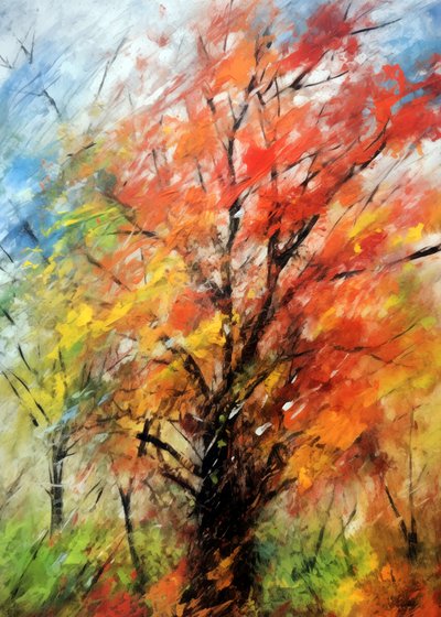 Vibrant Autumn Tree by Justyna Jaszke