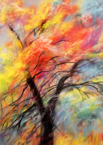 Vibrant Autumn Tree by Justyna Jaszke