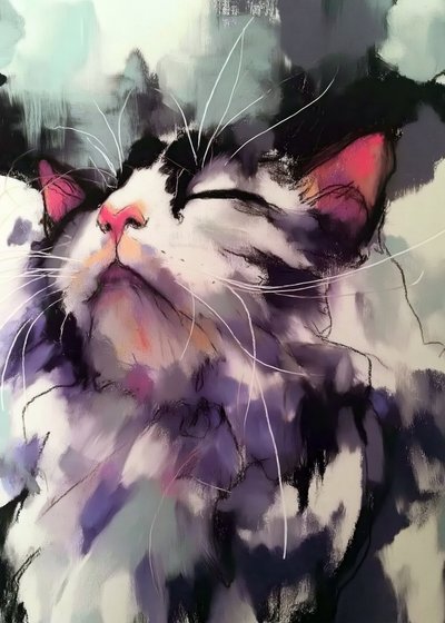 Vibrant Cat Dream by Justyna Jaszke