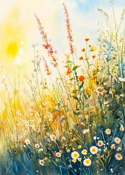 Vibrant Meadow Flowers by Justyna Jaszke