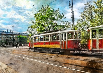 Vintage City Tram by Justyna Jaszke