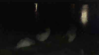 Nocturne. Swans in the Saxon Garden in Warsaw by Night by Jozef Pankiewicz