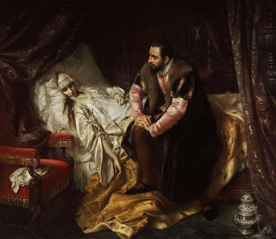 Death of Barbara Radziwill by Józef Simmler