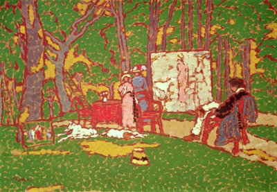 Painting Lazarine and Anella in the Park. It