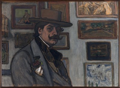 Self-Portrait in a Brown Hat by József Rippl Rónai