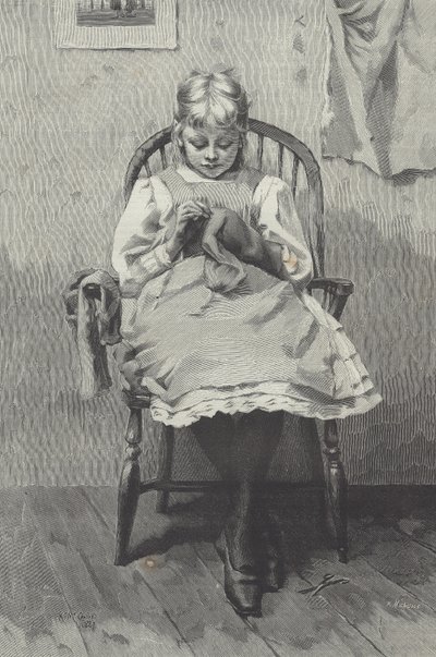 Teenage Seamstress (engraving by Fortuné Méaulle) by K. McCausland