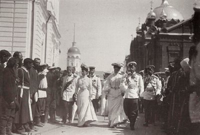 The Russian Royal Family Visiting Sarov Monastery, Russia, 1903 by K. von Hahn