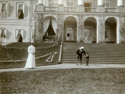 Tsarina Alexandra Fyodorovna with Tsarevich Alexei of Russia, c1907-c1910 by K. von Hahn