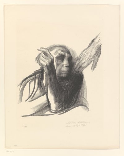 Käthe Kollwitz as an Old Woman with Hand on Shoulder (Call of Death) by Käthe Kollwitz (signed by artist)