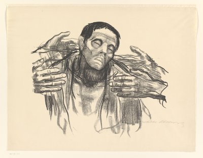 Man and Four Hands by Käthe Kollwitz (signed by artist)