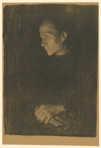 Working Woman in Profile to the Left (Final Version, 1st State) by Käthe Kollwitz