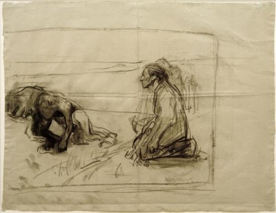 K. Kollwitz, Study for Ploughman (Ploughman with Kneeling Woman) by Käthe Kollwitz