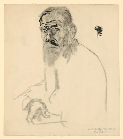Portrait Study of a Seated Old Man with a Beard by Käthe Kollwitz