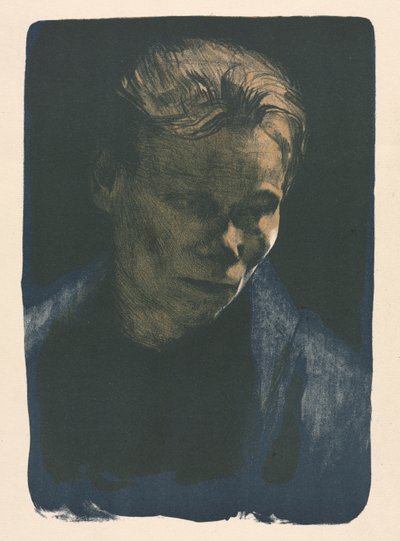 Working Woman with Blue Shawl by Käthe Kollwitz