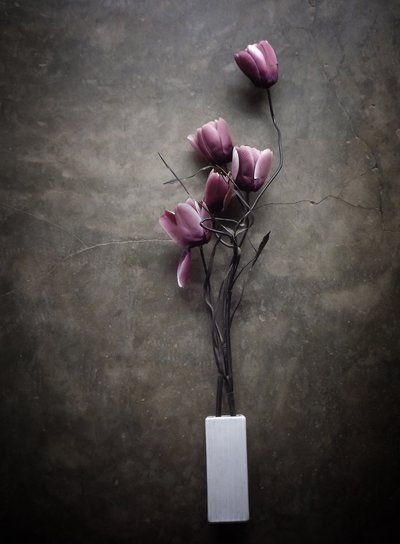 Moody Purple Tulips by Kahar Lagaa