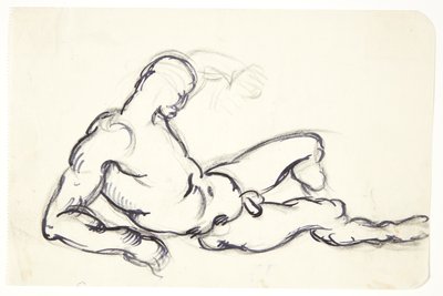 Study of a Reclining Nude Man. Study for the Adam Figure in the Group 