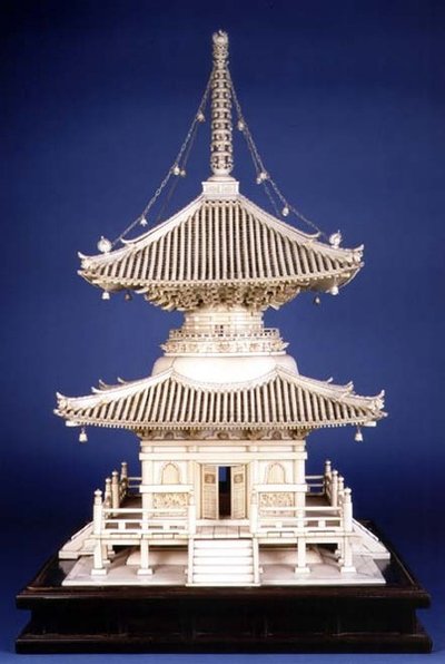 Model of a Temple Shrine by Kaigyokusai Masatsugu