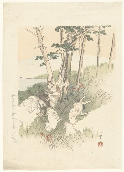 Rabbits and a Mole by Kajita Hanko