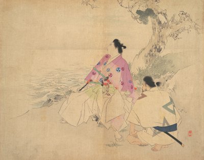 Two men by a river, late 19th-early 20th century by Kajita Hanko