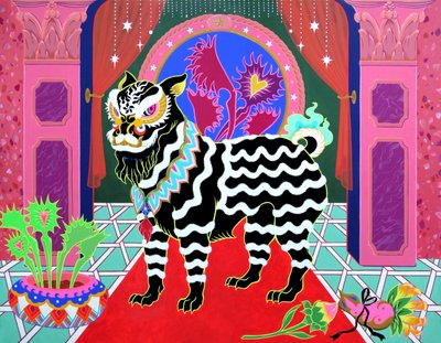 Black Lion Black Ribbon by Kam Tsz