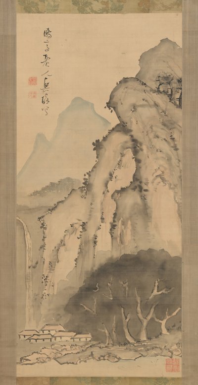Landscape with Waterfall by Kameda Bosai