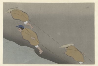 Pulling a Boat (series title: Flowers of a Hundred Worlds) by Kamisaka Sekka